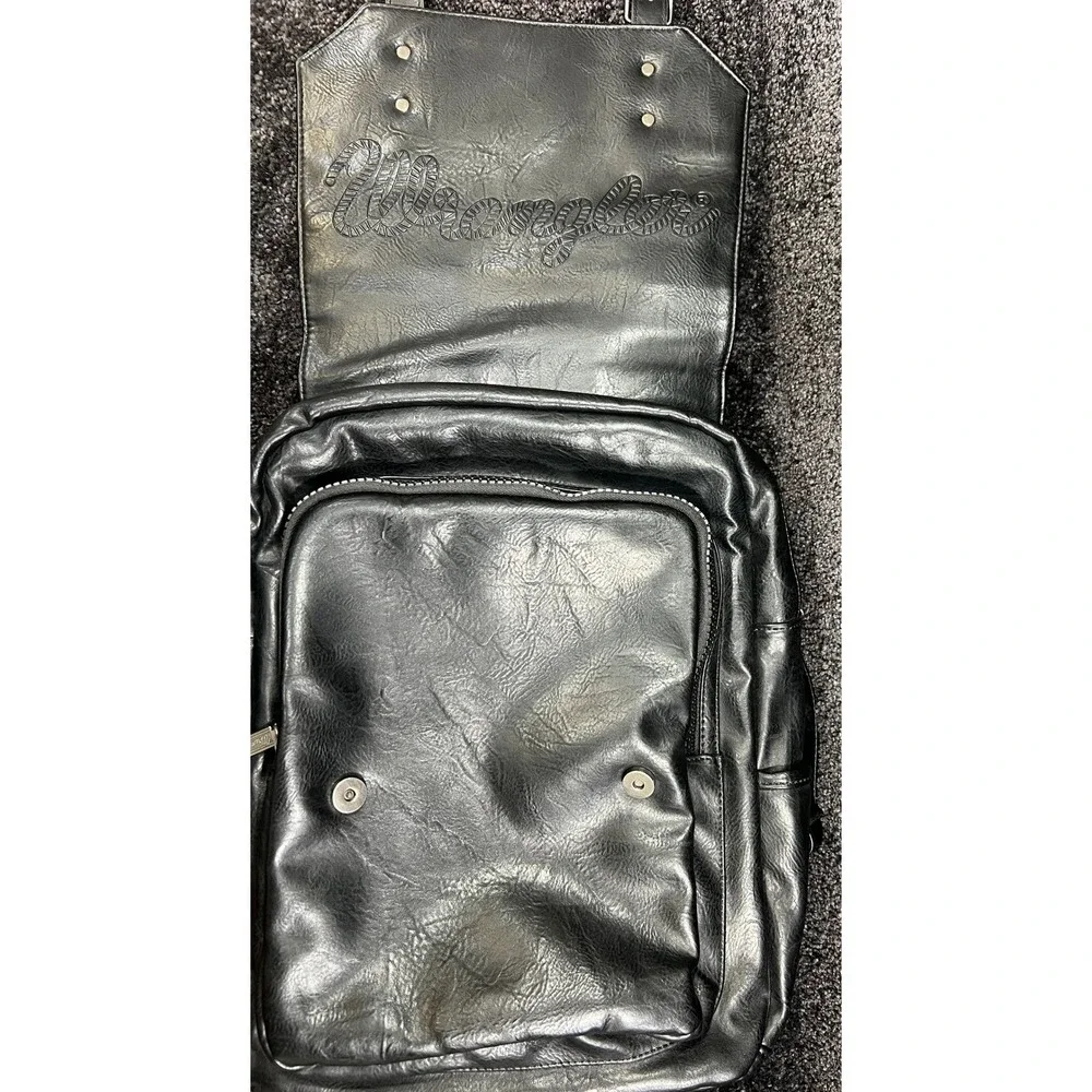 Montana West Wrangler Backpack Unisex Work Backpack Black Vegan Leather Backpack